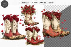 Boots Clipart, Valentines Day Clipart, Whimsical Clipart, Product Image 1