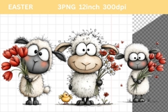 Lamb Clipart, Easter Clipart, Whimsical Clipart, Product Image 1
