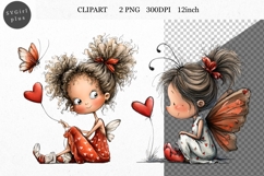 Fairy Clipart, Valentines Day Clipart, Whimsical Clipart Product Image 1