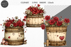Barrel Clipart, Valentines Day Clipart, Whimsical Product Image 1