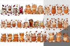 Fall bundle PNG, Fall drinks PNG, Autumn PNG Product Image 2