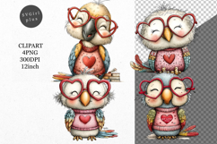 Parrot Clipart, Valentines Day Clipart, Whimsical Clipart Product Image 1
