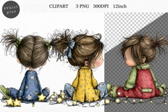 Girl PNG, Christmas Girl PNG, Whimsical Clipart Product Image 1