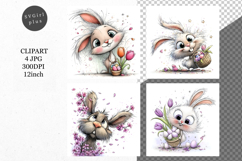 Bunny JPG, Whimsical JPG, JPG, Junk journal, Product Image 1