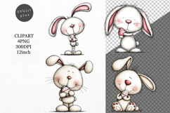Bunny Clipart, Easter Clipart, Whimsical Clipart, Product Image 1