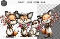 Fox Clipart, Spring Clipart, Whimsical Clipart Product Image 1