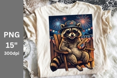 Patriotic PNG, USA PNG, 4th of July, Raccoon PNG Product Image 1