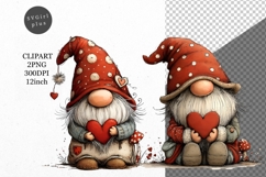 Gnome Clipart, Valentines Day Clipart, Whimsical Clipart Product Image 1