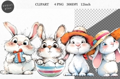 Bunny Clipart, Easter Clipart, Whimsical Clipart, Product Image 1