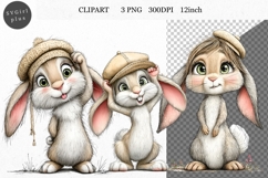 Bunny Clipart, Easter Clipart, Whimsical Clipart, Product Image 1