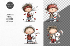 Whimsical Boy Clipart, Spring Clipart Product Image 1