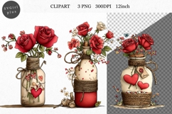 Flowers Clipart, Valentines Day Clipart, Whimsical Clipart Product Image 1