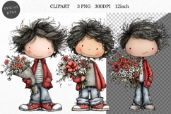 Boy PNG, Boy Clipart, Whimsical Clipart Product Image 1