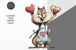 Chipmunk Clipart, Valentines Day Clipart, Whimsical Clipart Product Image 1