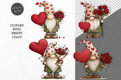 Gnome Clipart, Valentines Day Clipart, Whimsical Clipart Product Image 1