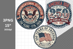 Patriotic PNG, USA PNG, 4th of July, 250 years PNG Product Image 1