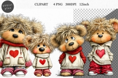 Teddy Bear Clipart, Valentines Day Clipart, Whimsical Clipar Product Image 1