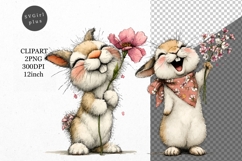 Bunny Clipart, Easter Clipart, Whimsical Clipart, Product Image 1
