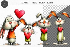 Bunny Clipart, Animals Clipart, Whimsical Clipart, Product Image 1