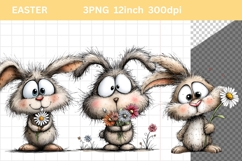Bunny Clipart, Easter Clipart, Whimsical Clipart, Product Image 1