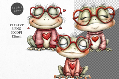 Frog Clipart, Valentines Day Clipart, Whimsical Clipart Product Image 1