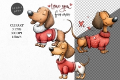 Dachshund Clipart, Love Clipart, Whimsical Clipart, Product Image 1