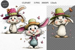 Bunny Clipart, Easter Clipart, Whimsical Clipart, Product Image 1