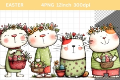 Cat Clipart, Easter Clipart, Whimsical Clipart, Product Image 1