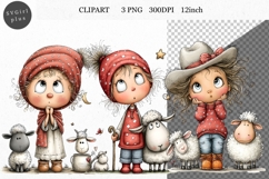 Farm Girl PNG, Girl Clipart, Whimsical Clipart Product Image 1