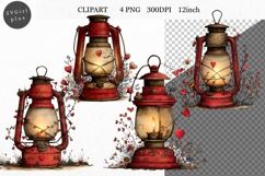 Lantern Clipart, Valentines Day Clipart, Whimsical Clipart Product Image 1