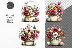 Basket Clipart, Easter Clipart, Whimsical Clipart, Product Image 1