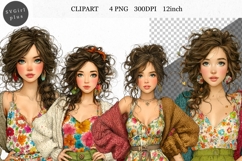 Girl PNG, Girl Clipart, Whimsical Clipart Product Image 1