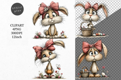 Bunny Clipart, Easter Clipart, Whimsical Clipart, Product Image 1