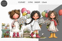 Girl PNG, Girl Clipart, Whimsical Clipart Product Image 1