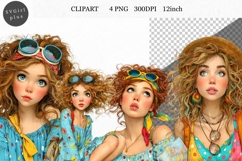 Girl PNG, Travel Girl Clipart, Whimsical Clipart Product Image 1