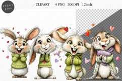 Bunny Clipart, Easter Clipart, Whimsical Clipart, Product Image 1