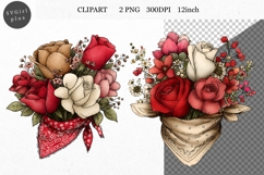 Bandana Clipart, Valentines Day Clipart, Whimsical Clipart Product Image 1
