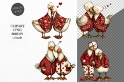 Goose Clipart, Valentines Day Clipart, Whimsical Product Image 1