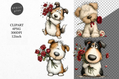 Dog Clipart, Valentines Day Clipart, Whimsical Product Image 1