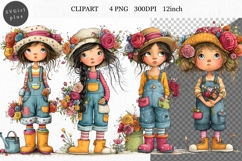 Girl PNG, Spring Girl Clipart, Whimsical Clipart Product Image 1