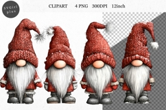 Gnome Clipart, Winter Gnome, Whimsical Clipart Product Image 1