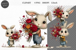 Bunny Clipart, Easter Clipart, Whimsical Clipart, Product Image 1