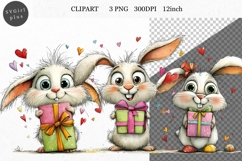Bunny Clipart, Easter Clipart, Whimsical Clipart, Product Image 1