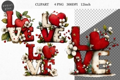 Love Clipart, Valentines Day Clipart, Whimsical Product Image 1
