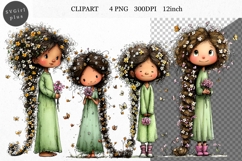 Girl PNG, Girl Clipart, Whimsical Clipart Product Image 1