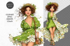 Girl PNG, Spring Girl Clipart, Whimsical Clipart Product Image 1