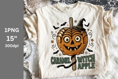 Halloween PNG, Caramel Witch Apple PNG, Retro PNG Product Image 1