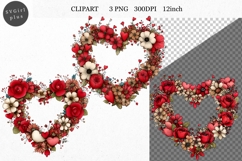 Heart Clipart, Valentines Day Clipart, Whimsical Clipart, Product Image 1