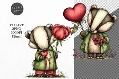 Raccoon Clipart, Valentines Day Clipart, Whimsical Clipart Product Image 1