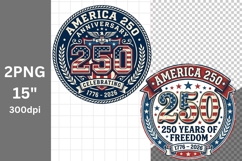 Patriotic PNG, USA PNG, 4th of July, 250 years PNG Product Image 1